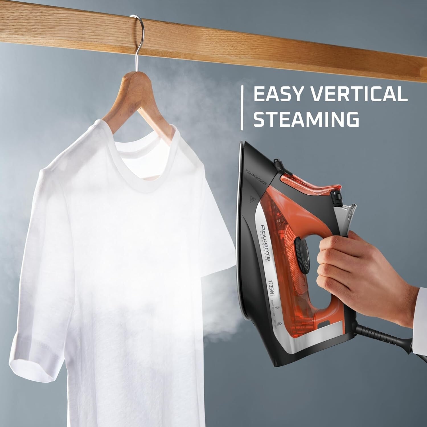 Versatile Stainless Steel Clothes Iron with 300 Microsteam Holes - 1700W Power