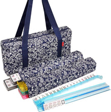 Load image into Gallery viewer, Luxury American Mahjong Set: 166 Engraved Tiles, Racks &amp; Quilted Blue Carry Bag