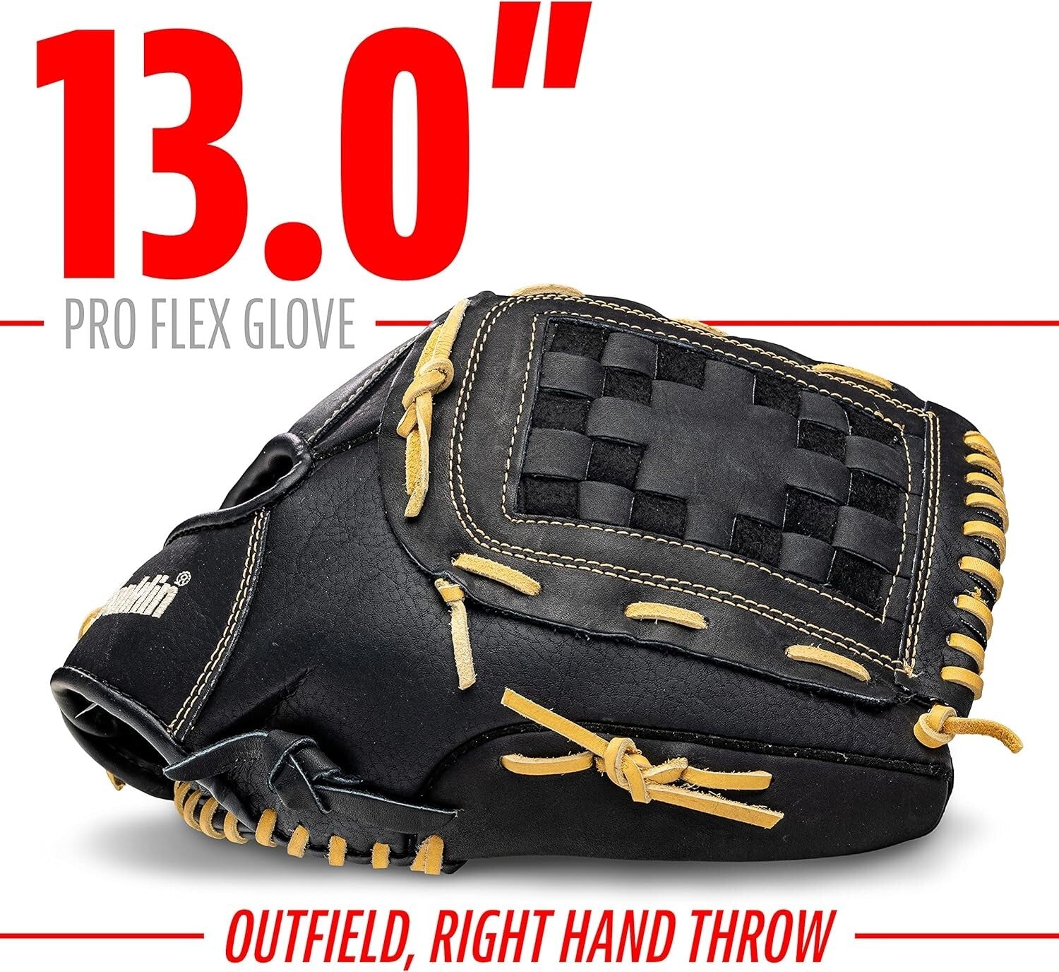 Durable 13-inch ProFlex Baseball/Softball Glove - Fast Play No Break-In Required