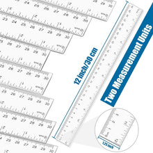 Load image into Gallery viewer, Durable 12 Inch Clear Plastic Rulers - Perfect for Classrooms and Home Learning