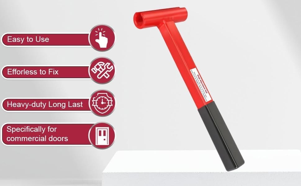 Powder-Coated Commercial Door Hinge Tool with Rubber Handle for Precision