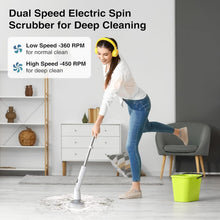 Load image into Gallery viewer, Rechargeable Cordless Spin Brush with Adjustable Length for Effortless Cleaning