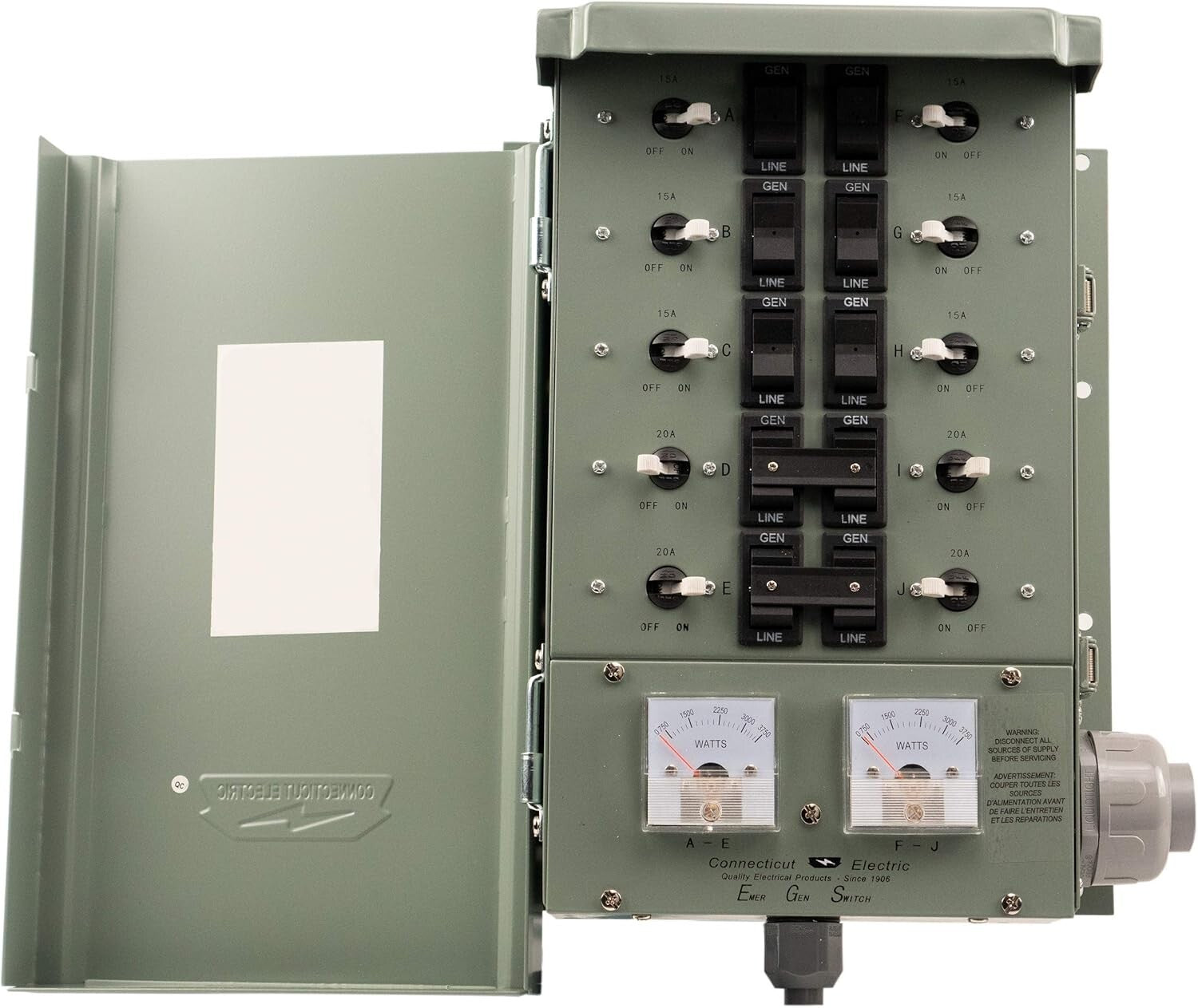 Durable 30 Amp Transfer Switch for Generators - 10 Circuits, Easy Installation