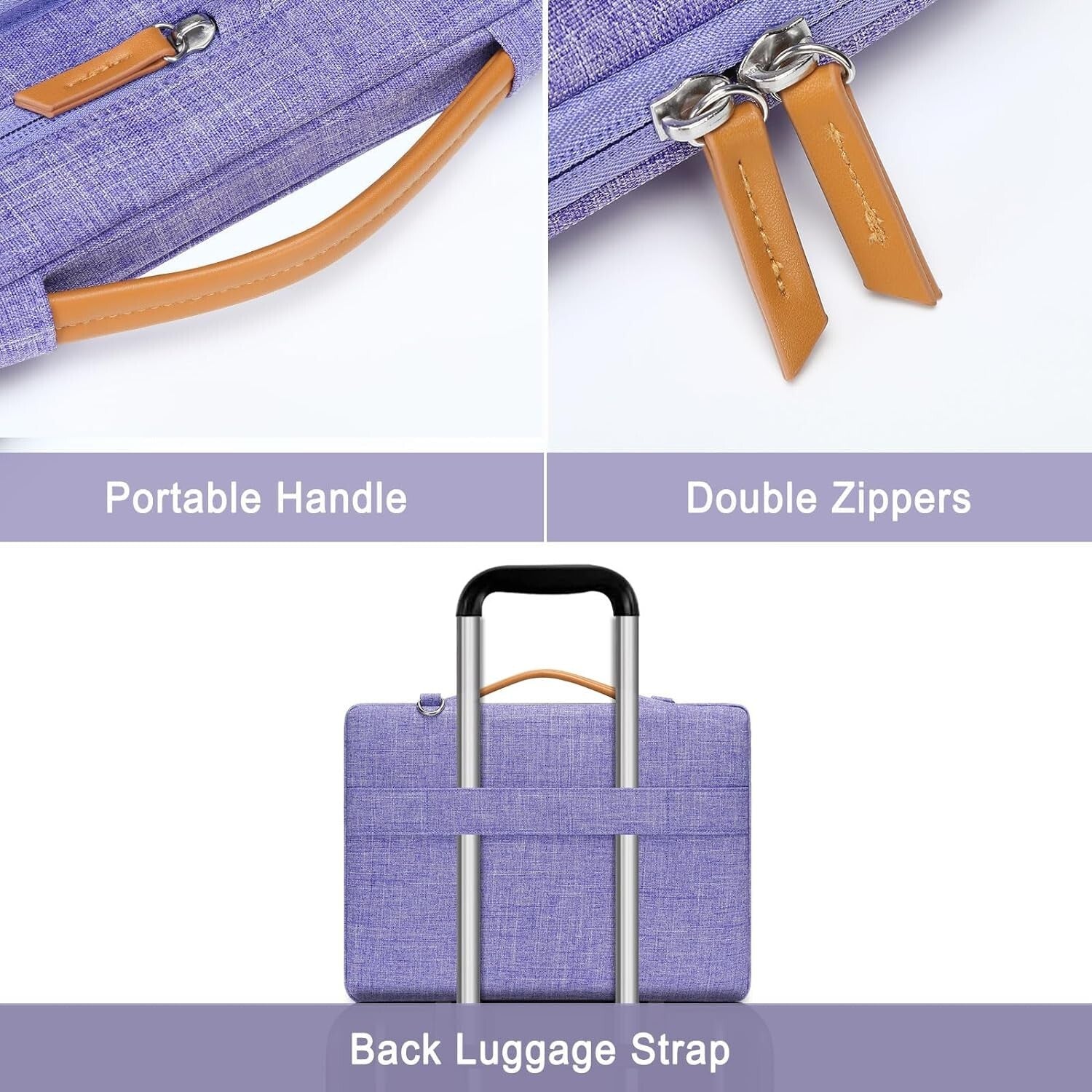 360 Protective Laptop Shoulder Bag, Fits 15-15.6 Inch Laptops - Purple Elegance