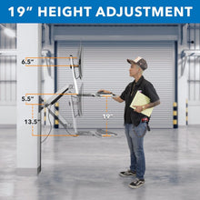 Load image into Gallery viewer, Adjustable Wall-Mounted Workstation with Articulating Monitor Arm &amp; CPU Holder
