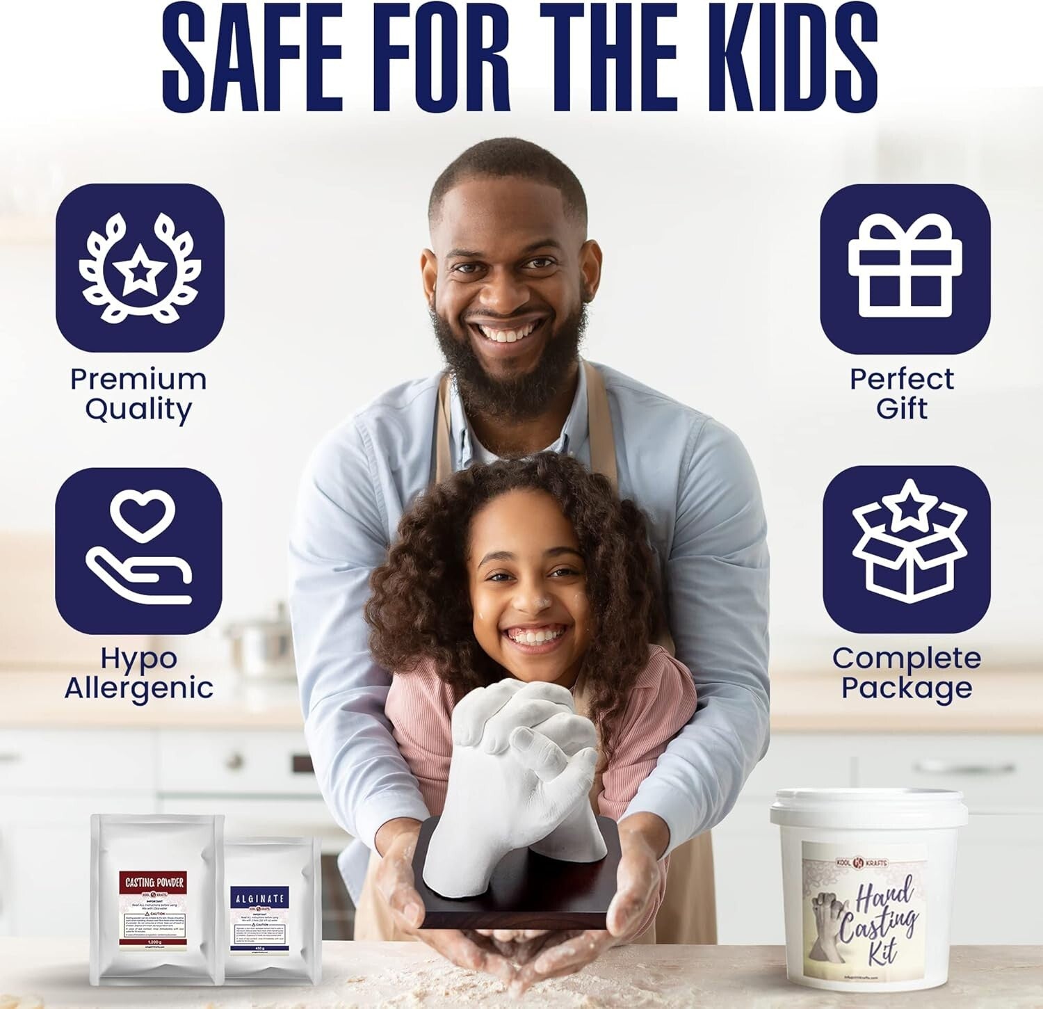 Hand Casting DIY Kit with Elegant Mahogany Base - Ideal for Valentine's & More