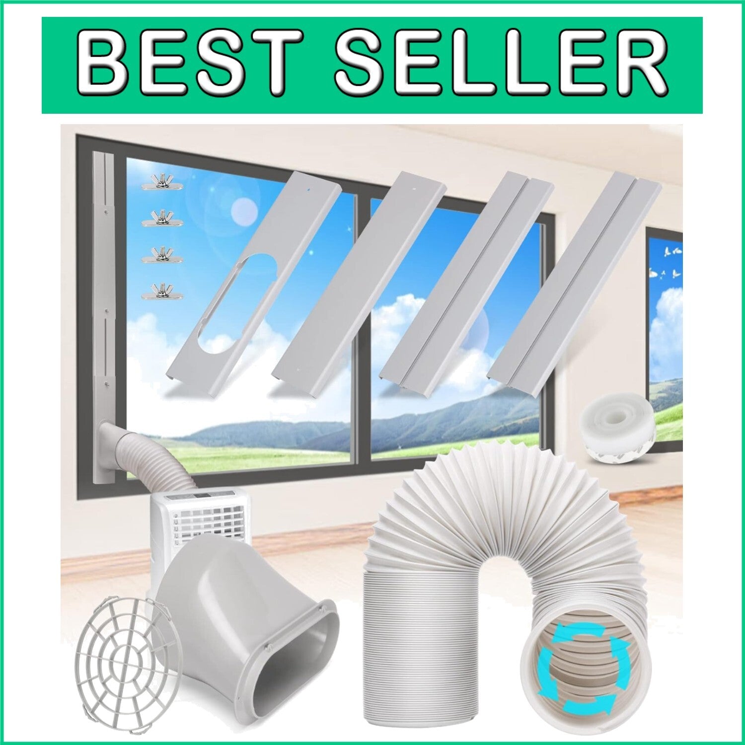 Efficient Portable AC Window Vent Kit - Fits Horizontal & Vertical Windows