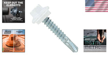 Load image into Gallery viewer, Heavy-Duty Self-Drilling Metal-to-Metal Roofing Screws in White - Pack of 250