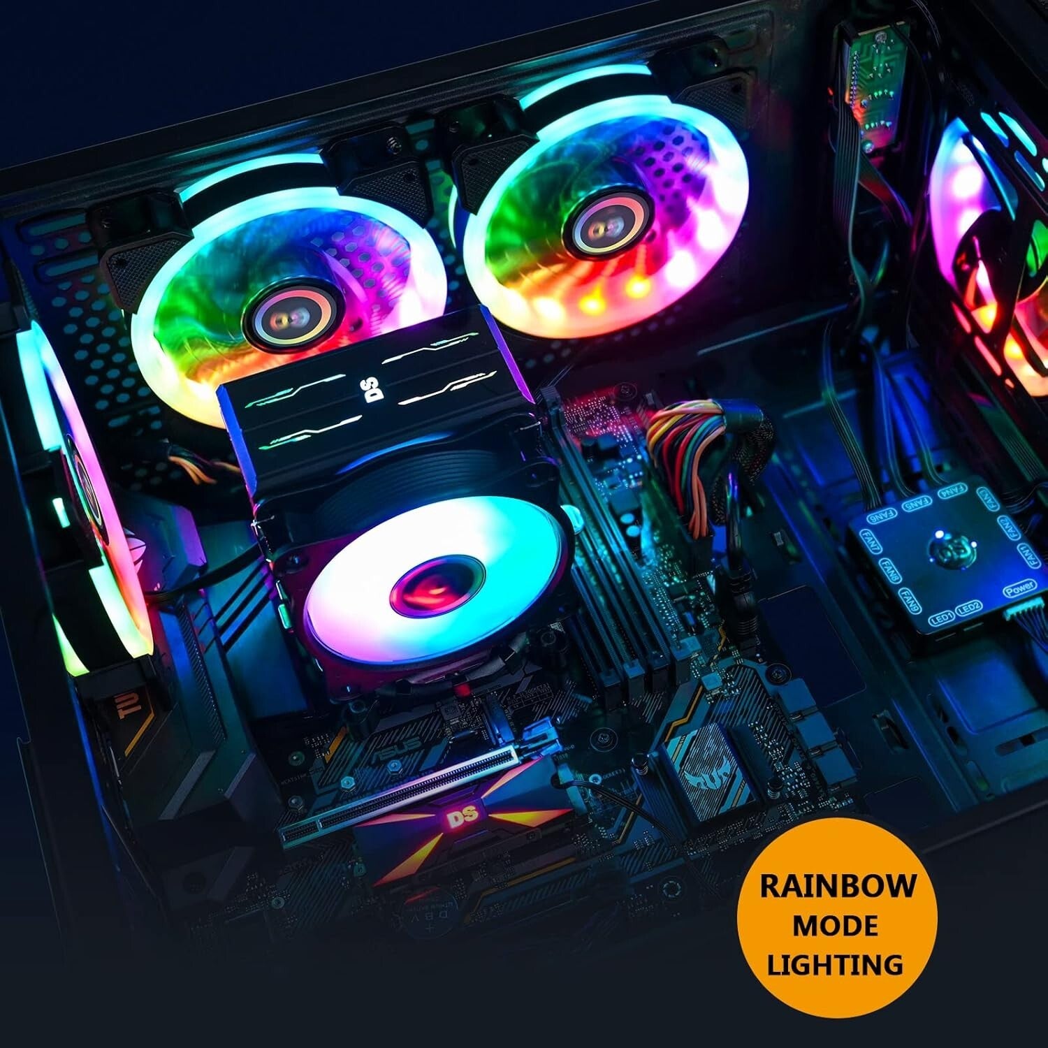 DS RGB Cooling Fans 120MM 6-Pack - Remote-Controlled for Ultimate PC Aesthetics