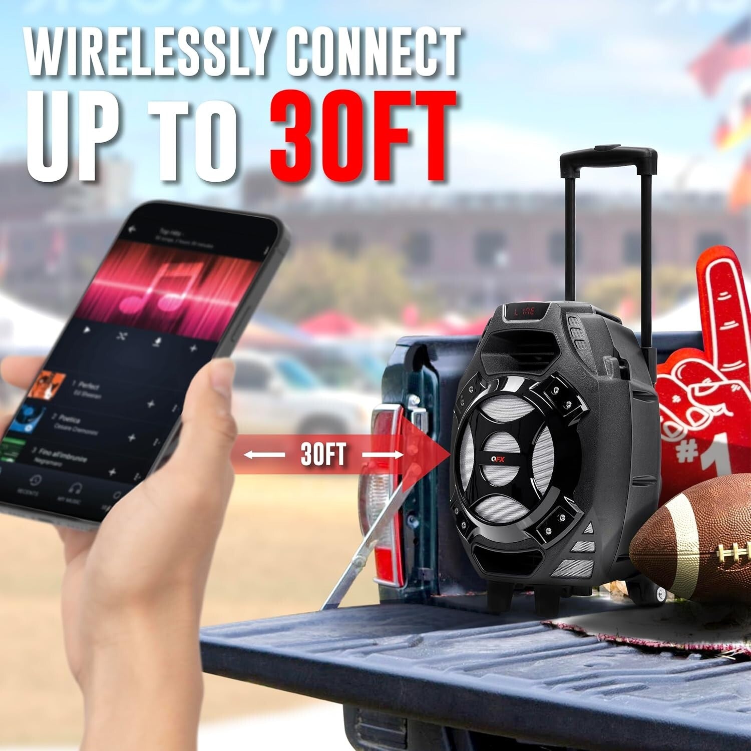 Compact Portable Music Speaker with Bluetooth & FM Radio - Ideal for Any Event