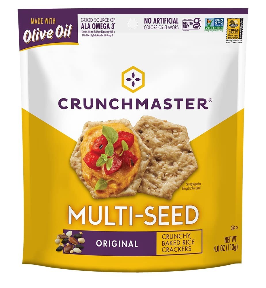 4 Oz Multi-Seed Original Crackers - Gluten-Free & Non-GMO, Pack of 12