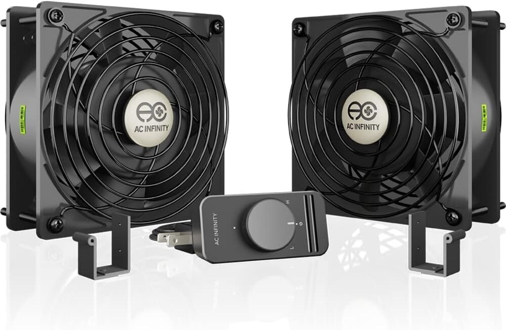 Dual 120mm Muffin Fan with Speed Controller - UL-Certified for Versatile Use
