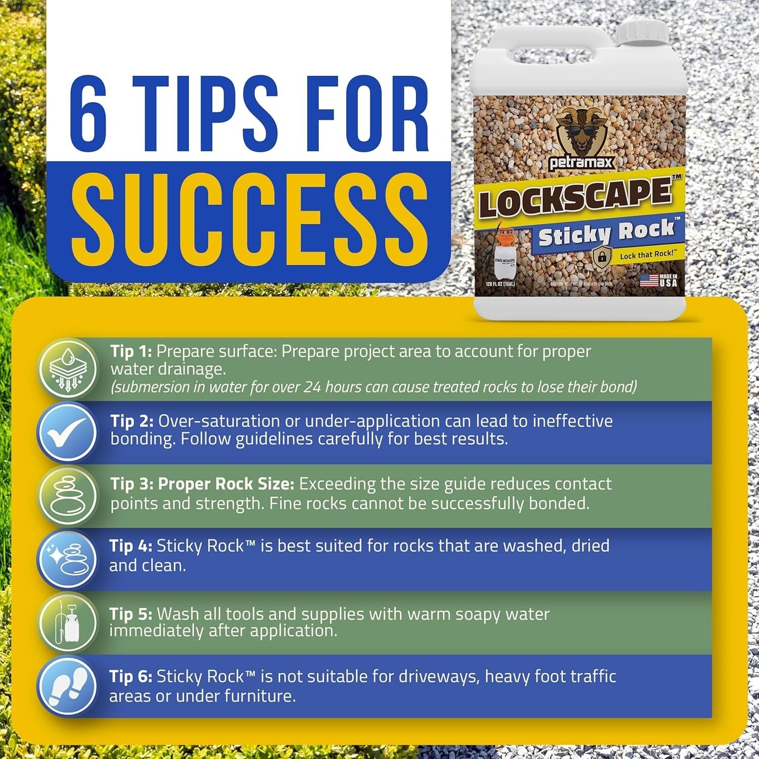 Lockscape 1 Gallon Decomposed Granite Stabilizer - Strong & Safe Adhesive