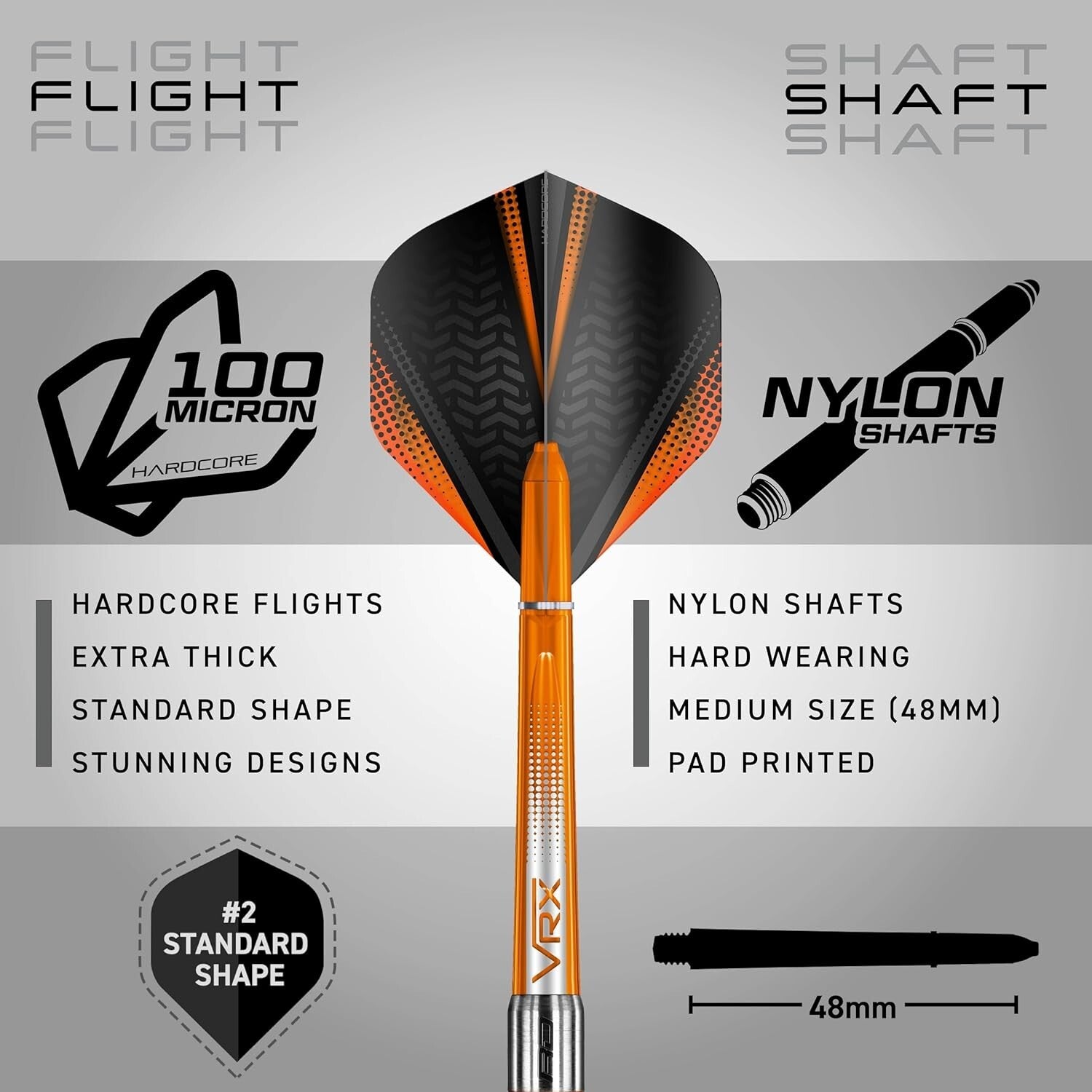 Amberjack Tungsten Darts Set - 3 x 24g with NitroTech Stems & Hardcore Flights