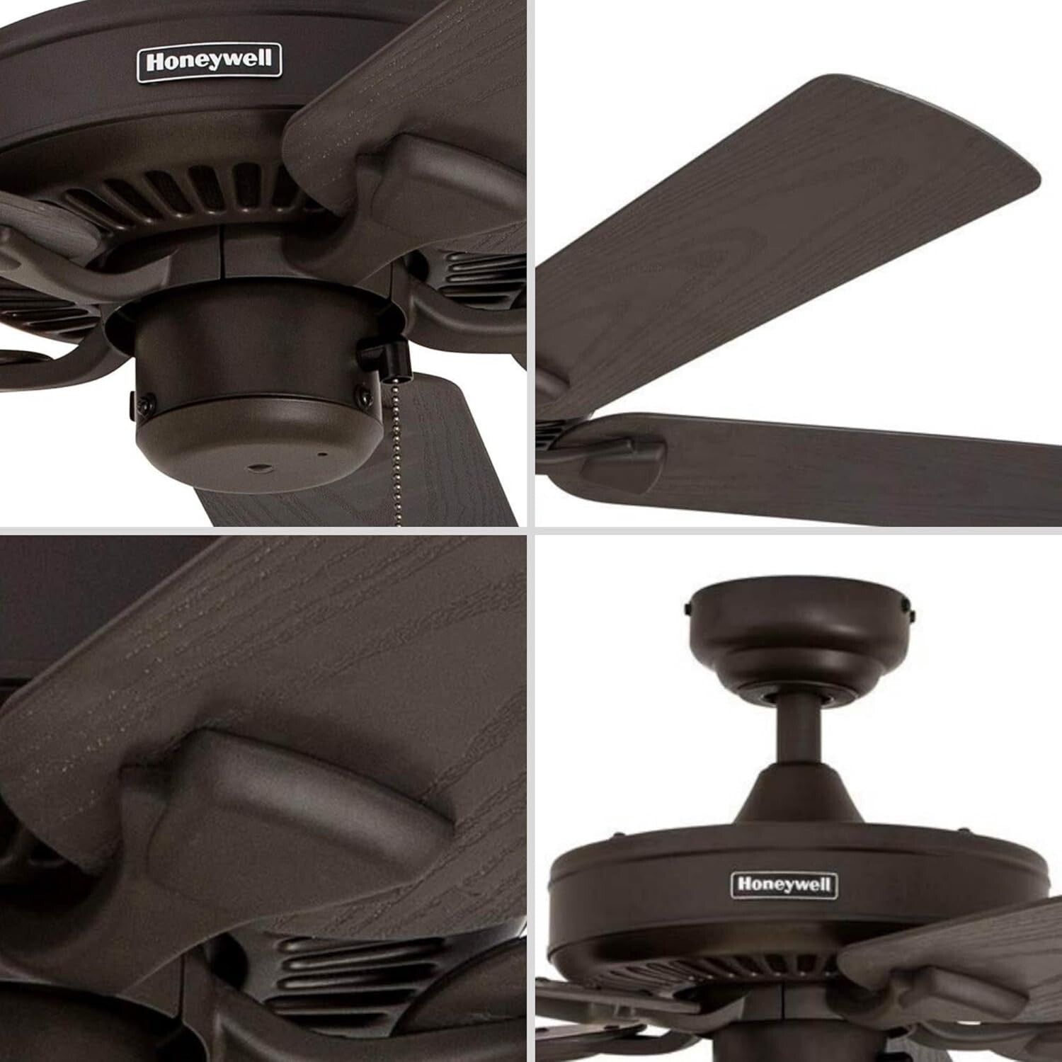 Belmar 52" Outdoor Ceiling Fan in Bronze - Quiet Operation with Pull Chain