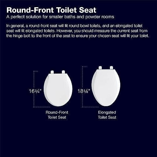 Stylish Ice Grey Round Toilet Seat with Secure Grip-Tight Installation Hardware