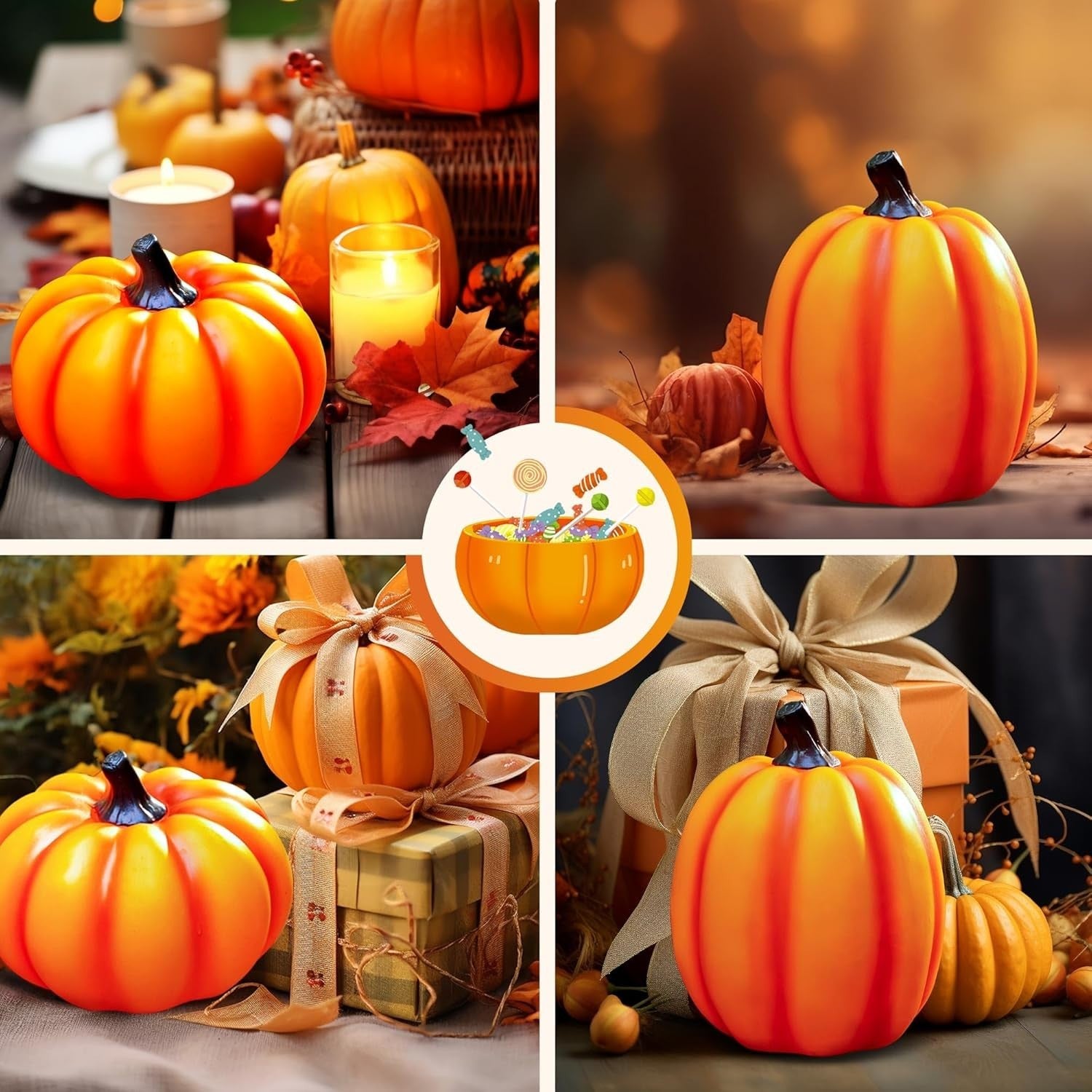 2 Pack Solar Pumpkin Garden Lights - Perfect for Halloween & Thanksgiving Decor