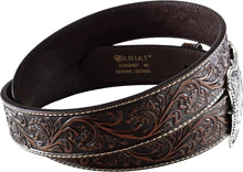 Load image into Gallery viewer, Luxury Men's Leather Belt with Embossed Floral Pattern &amp; Interchangeable Buckle