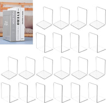 Load image into Gallery viewer, Elegant Transparent Book Stoppers for Neat Shelving - 20-Pack Acrylic Bookends