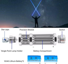 Load image into Gallery viewer, Lightweight 500 Lumen Blue Flashlight with Adjustable Beam for Hiking &amp; Camping
