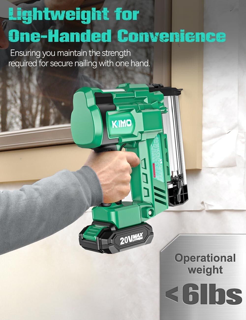 Versatile KIMO 18 Gauge Nail Gun - Adjustable Depth & 180 Nails/min Performance