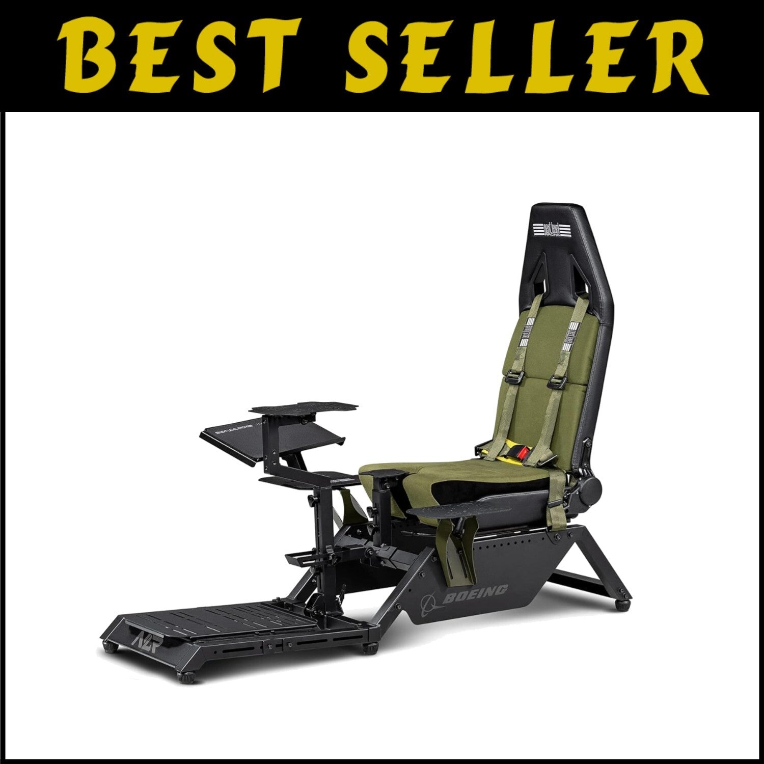 Next Level Boeing Flight Simulator Cockpit: Military Green for Immersive Gaming