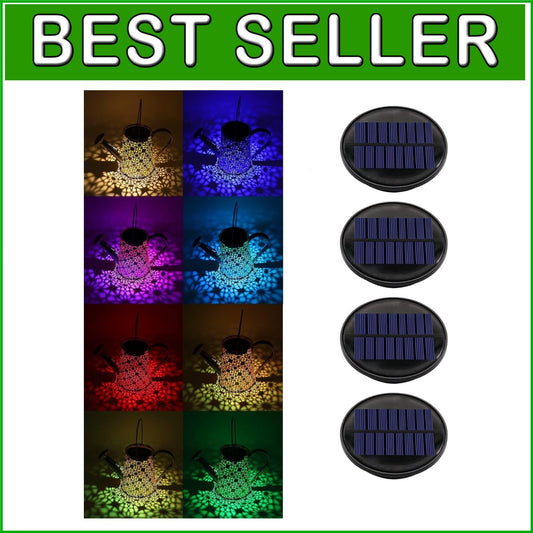 Energy-Efficient Solar Lantern Lids - 4 Pack of Color-Changing Replacement Tops