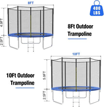 Load image into Gallery viewer, 8FT Outdoor Trampoline with Safety Enclosure &amp; Basketball Hoop for Hours of Fun