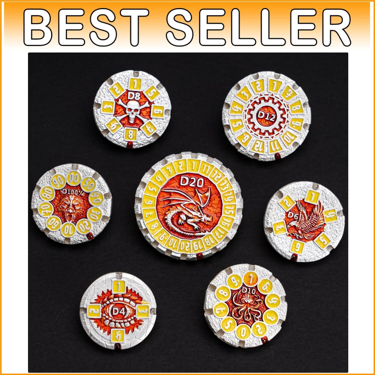 Exquisite Polyhedral Metal Dice Set for Dungeons and Dragons - Gift Ready Box