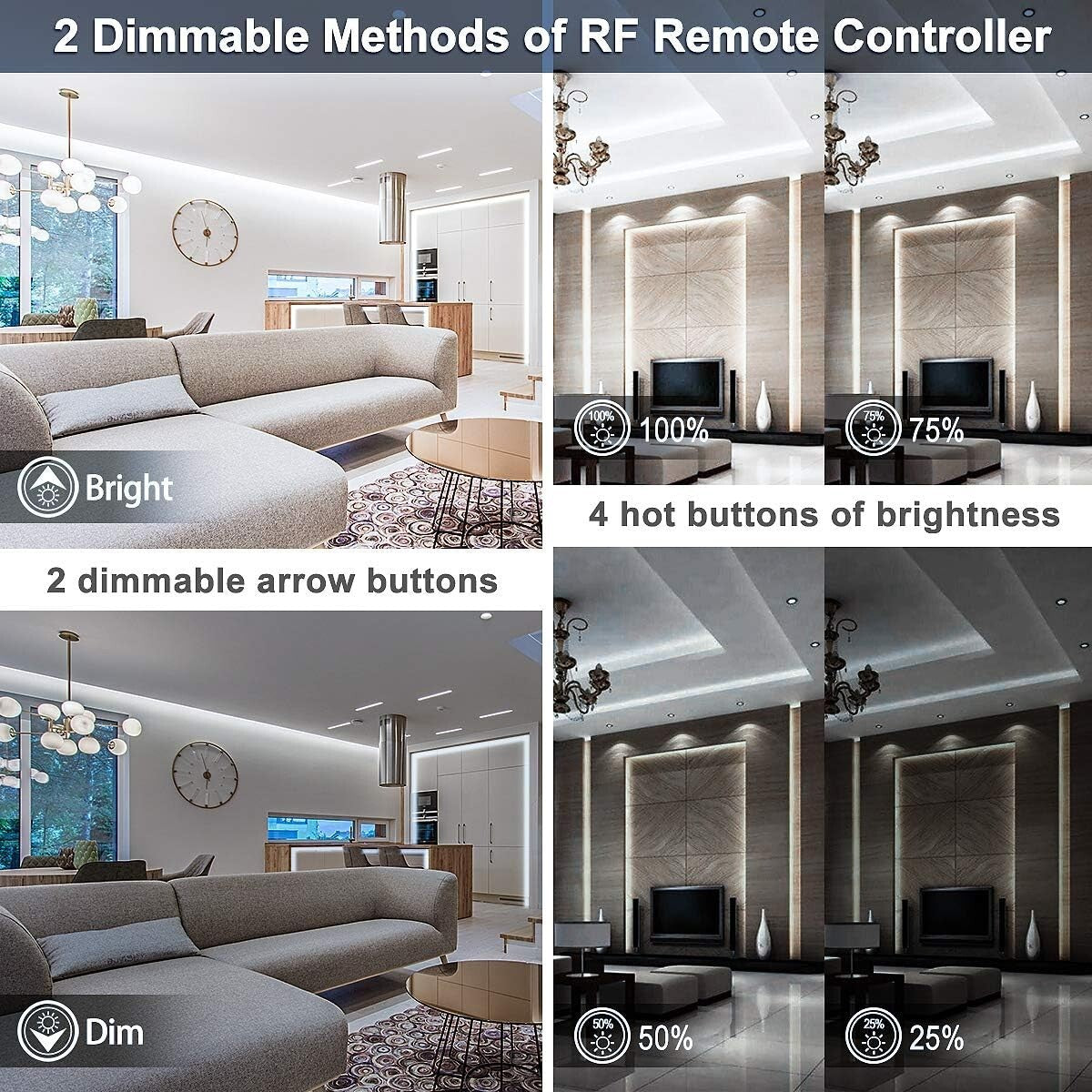Elegant Dimmable LED Strip Lights 65.6ft with Remote - Perfect for Interiors