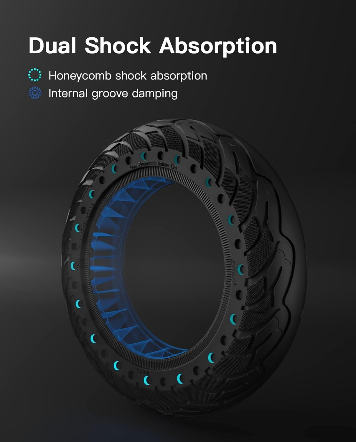 High-Performance 10x2.5 inch Honeycomb Solid Tires for Ninebot MAX & Hiboy S2