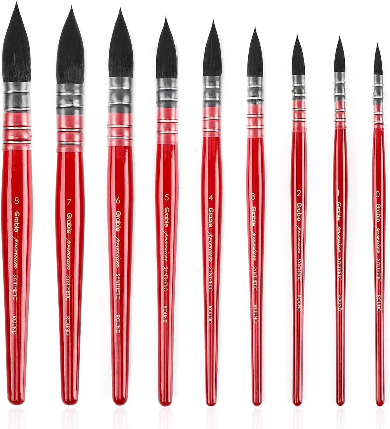 Versatile 9-Piece Mop Paintbrush Set with Synthetic Squirrel Hair - Art Supplies