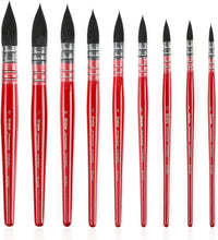 Load image into Gallery viewer, Versatile 9-Piece Mop Paintbrush Set with Synthetic Squirrel Hair - Art Supplies
