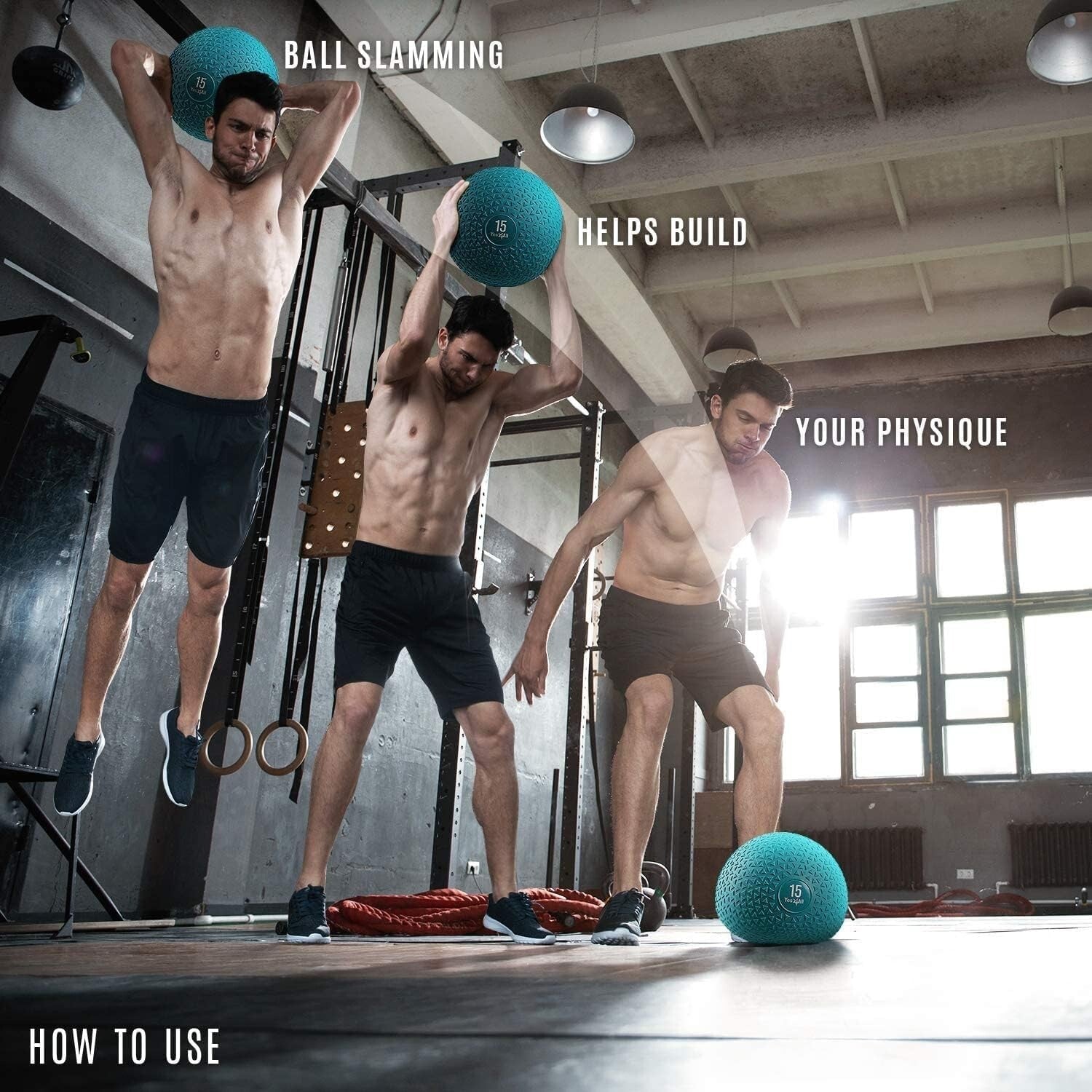 20lb Slam Ball - Durable PVC Sand-Filled Medicine Ball for Total Body Workouts