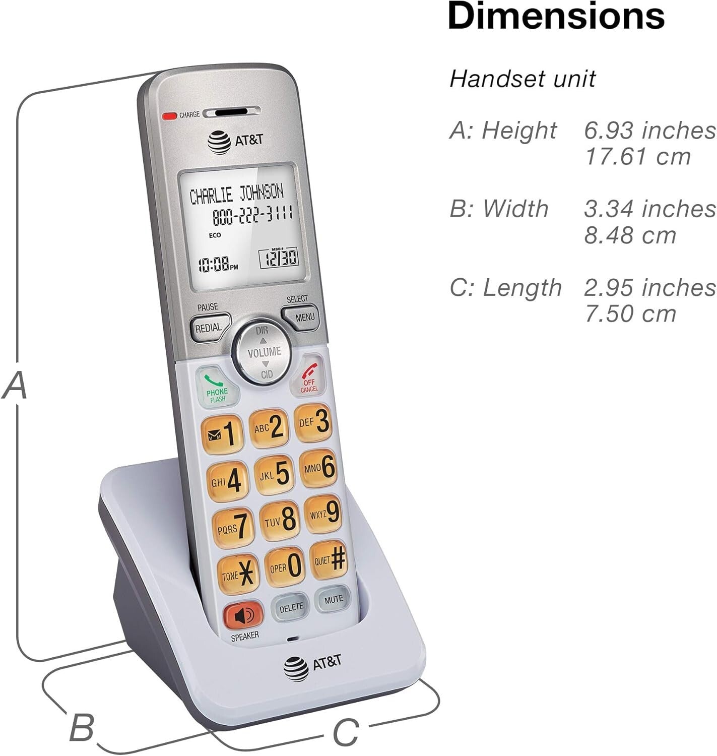 Dual Handset DECT 6.0 Cordless Phone System with Call Waiting & Voicemail Access