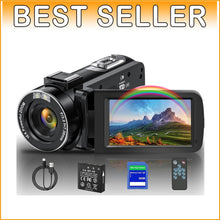 Load image into Gallery viewer, High-Definition Video Camera with Remote &amp; Webcam Function for Easy Streaming