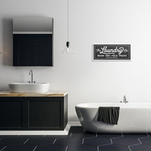 Load image into Gallery viewer, Ready to Hang Vintage Laundry Sign - 24" x 10" Framed Wall Mount Art