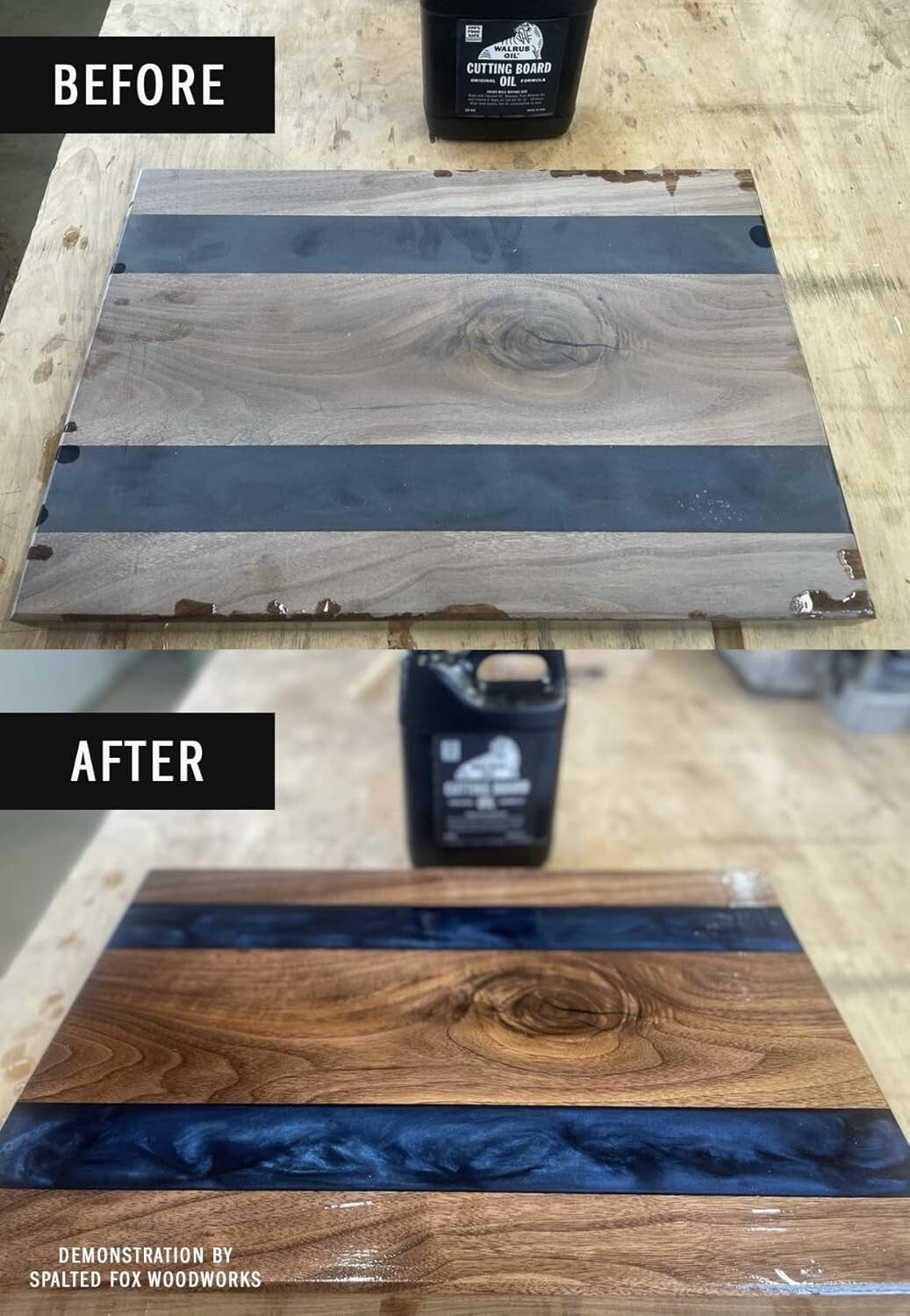 1 Gallon Jug of Walrus Oil for Cutting Boards - Black Wood Butcher Block Oil