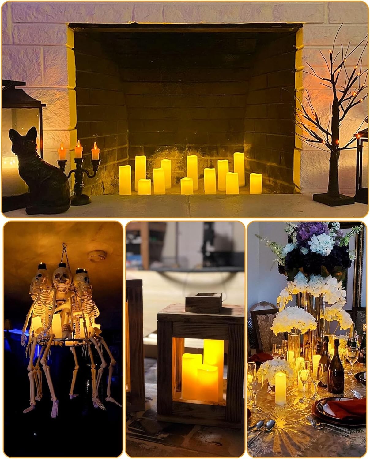 Flickering 24-Pc LED Candles with Remote & Timer for Indoor/Outdoor Elegance