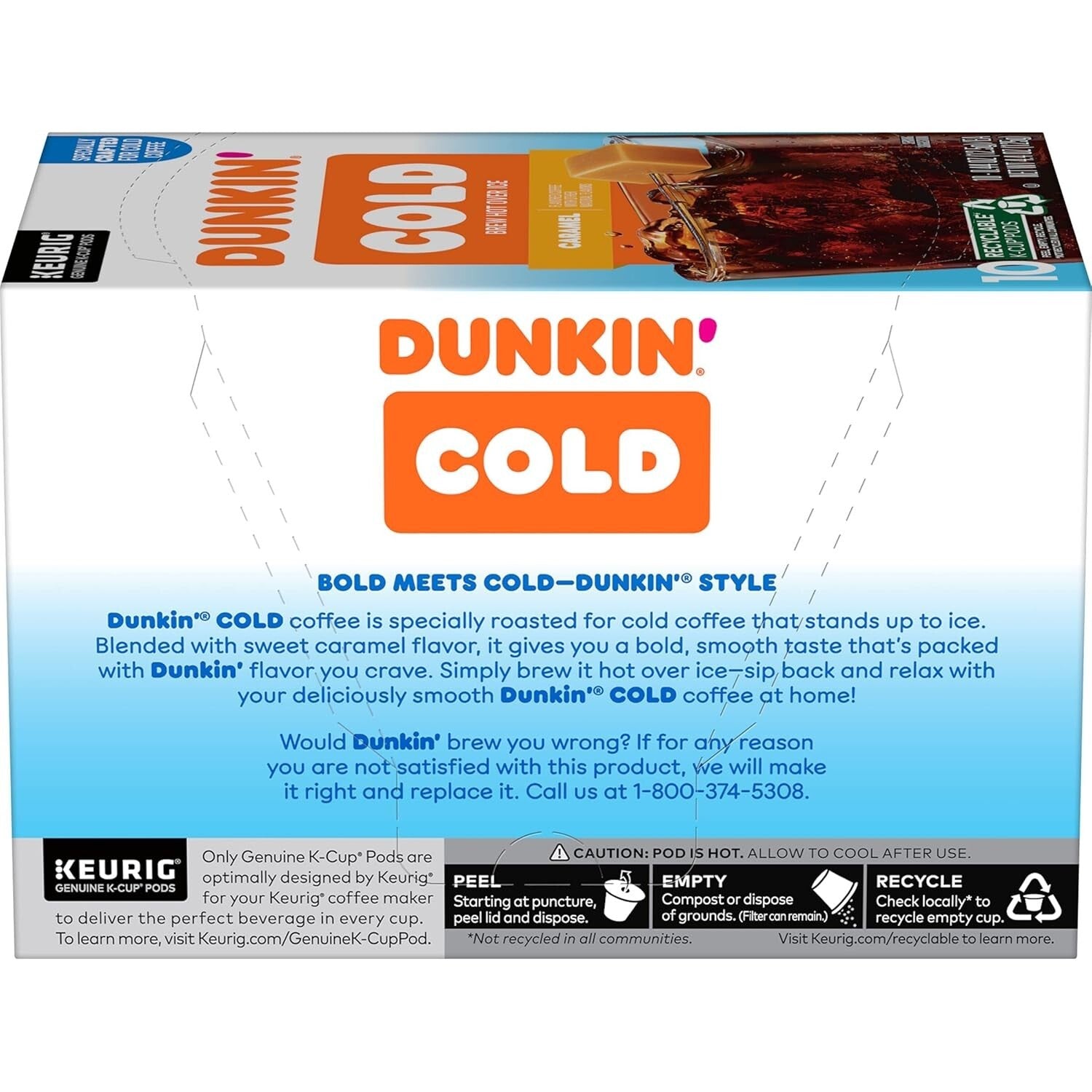 Bold Caramel Flavored Dunkin’ Iced Coffee K-Cup Pods - 60 Total Pods Inside