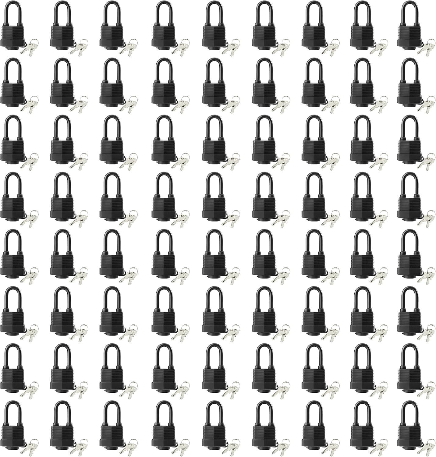 Durable Outdoor Keyed Alike Padlocks - 72 Piece Set, Waterproof Design