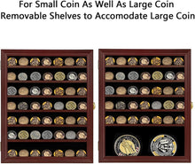 Load image into Gallery viewer, Large Mahogany Collectible Display Shadow Box - Lockable with Removable Shelves