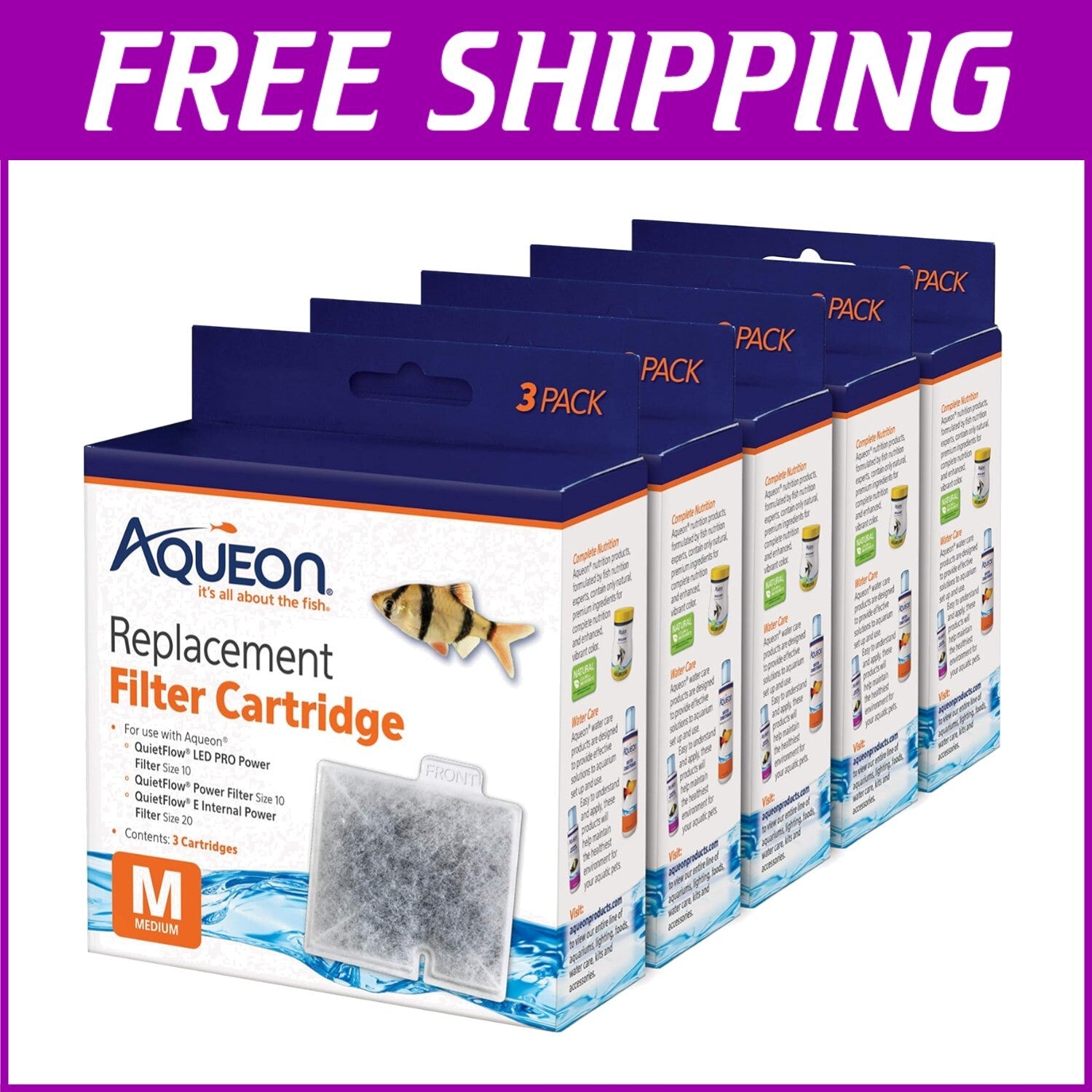 Dual-Sided Aquarium Filter Cartridges - 15 Pack with Even Carbon Distribution