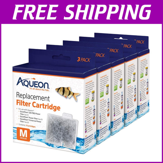 Dual-Sided Aquarium Filter Cartridges - 15 Pack with Even Carbon Distribution