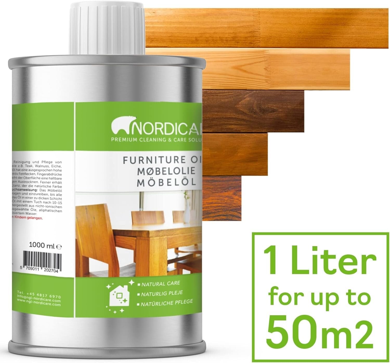 Natural Colorless Wood Oil - 84.5 oz Teak & Walnut Protection & Revive Solution