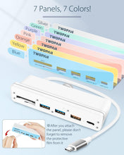 Load image into Gallery viewer, Compact 6-in-1 USB C Hub for iMac - Custom Color Panels &amp; Reliable Connectivity