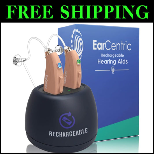 Compact Rechargeable Hearing Aids for Seniors - Fast Charging & Noise Canceling