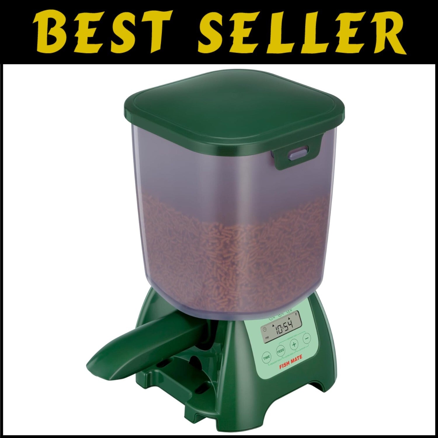 Rain-Resistant Pond Fish Feeder with 6.5 lbs Capacity - Portable & Programmable