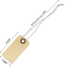 Load image into Gallery viewer, Elastic String Manila Tags - 500 Premium Quality 2 3/4” x 1 3/8” Shipping Labels