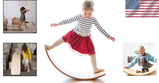 Natural Wooden Wobble Balance Board for Kids & Adults - 35 Inch Versatile Toy
